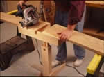 Lumber cut-off stand