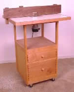 router table plans with 2 drawers and wheels